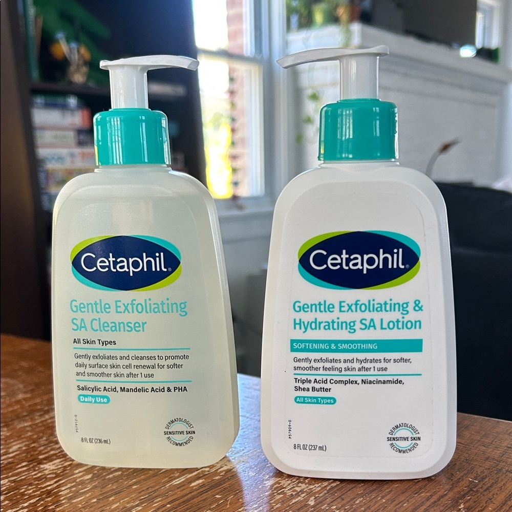 Cetaphil 8oz Gentle Exfoliating SA Cleanser & 8oz Hydrating SA Lotion Bundle